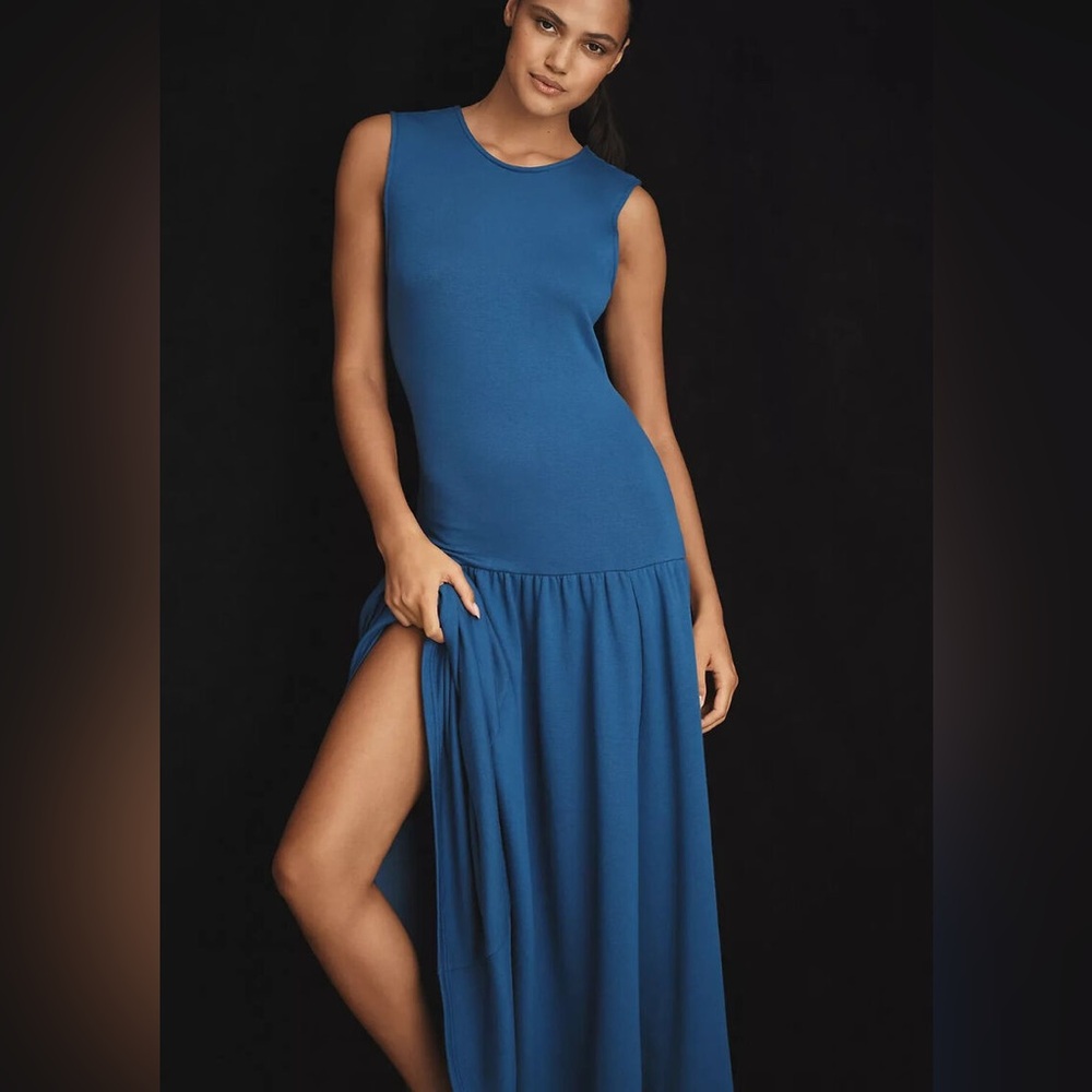 Anthropologie Blue Maxi Dress